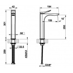 Gessi Rilievo Bateria Umywalkowa Jednootworowa chrom 59010.031 / 59010031