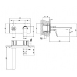 Gessi Rilievo Bateria umywalkowa podtynkowa element zewnętrzny Chrom 59089.031 / 59089031