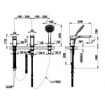 Gessi Rilievo Bateria Wannowa 3-otworowa Na Brzeg Wanny chrom 59037.031 / 59037031