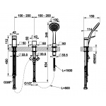 Gessi Rilievo Bateria Wannowa 3-otworowa Na Brzeg Wanny chrom 59043.031 / 59043031