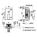 Gessi Rilievo Bateria Wannowo-natryskowa podtynkowa, element zewnętrzny chrom 59079.031 / 59079031