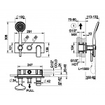 Gessi Rilievo Bateria Wannowo-natryskowa Podtynkowa chrom 59141.031 / 59141031