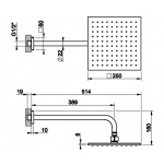 Gessi Rilievo Deszczownica z ramieniem ściennym 25x25 cm chrom 59158.031 / 59158031