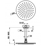 Gessi Rilievo Deszczownica z ramieniem sufitowym 25 cm chrom 59150.031 / 59150031