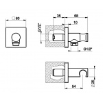 Gessi Rilievo Kolanko wypływu z uchwytem na słuchawkę chrom 59161.031 / 59161031
