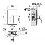 Gessi Rilievo Mieszacz podtynkowy, element zewnętrzny chrom 59061.031 / 59061031