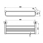 Gessi Rilievo Półka z Relingiem 60 cm ścienna chrom 59407.031 / 59407031