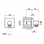 Gessi Rilievo Przyłącze kątowe chrom 59169.031 / 59169031