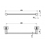 Gessi Rilievo Reling 45 cm ścienny chrom 59400.031 / 59400031