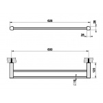 Gessi Rilievo Reling 60 cm Podwójny ścienny chrom 59405.031 / 59405031