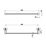 Gessi Rilievo Reling 60 cm ścienny chrom 59403.031 / 59403031