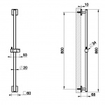 Gessi RILIEVO Szyna prysznicowa z uchwytem na słuchawkę Chrom 59244.031 / 59244031