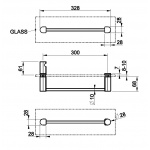 Gessi Rilievo Wieszak na ręcznik 300 mm do mocowania na szkle Chrom 59562.031 / 59562031