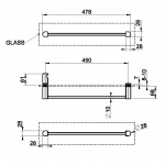 Gessi Rilievo Wieszak na ręcznik 450 mm do mocowania na szkle Chrom 59564.031 / 59564031