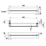 Gessi Rilievo Wieszak na ręcznik 600 mm do mocowania na szkle Chrom 59566.031 / 59566031