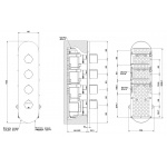 Gessi Tondo Bateria Wannowo-natryskowa Termostatyczna Podtynkowa chrom 43066.031 / 43066031