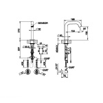 Gessi TRAME Elektroniczna bateria umywalkowa element zewnętrzny steel brushed 54381.239 / 54381239