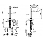 Gessi TRAME Elektroniczna bateria umywalkowa element zewnętrzny steel brushed 54380.239 / 54380239