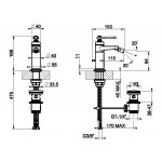 Gessi Venti20 Bateria bidetowa jednootworowa z korkiem warm bronze brushed pvd 65007.726