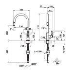 Gessi Venti20 Bateria kuchenna obrotowa z wyciąganą wylewką Chrom 60622.031