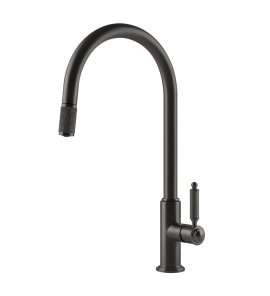   Gessi Venti20 Bateria kuchenna obrotowa z wyciąganą wylewką black metal brushed pvd 60622.707 W MAGAZYNIE!!