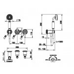 Gessi Venti20 Bateria natryskowa ścienna z przełącznikiem 2-drożnym, słuchawką i wężem element zewnętrzny gold brushed pvd 65036.716