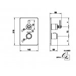 Gessi Venti20 Bateria natryskowa termostatyczna ścienna z przełącznikiem 1-drożnym element zewnętrzny chrom 65133.031