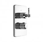 Gessi Venti20 Bateria natryskowa termostatyczna ścienna z przełącznikiem 2-drożnym element zewnętrzny chrom 65135.031