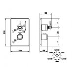 Gessi Venti20 Bateria natryskowa termostatyczna ścienna z przełącznikiem 3-drożnym element zewnętrzny chrom 65137.031
