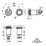 Gessi Venti20 Bateria prysznicowa termostatyczna z dwoma wyjściami element zewnętrzny chrom 65235.031
