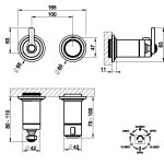 Gessi Venti20 Bateria prysznicowa termostatyczna z trzema wyjściami element zewnętrzny chrom 65237.031