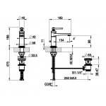 Gessi Venti20 Bateria umywalkowa jednootworowa z korkiem chrom 65001.031
