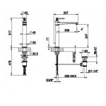 Gessi Venti20 Bateria umywalkowa jednootworowa z korkiem wysoka chrom 65003.031