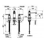 Gessi Venti20 Bateria umywalkowa 3-otworowa bez korka średnia chrom 65014.031