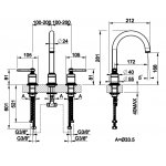 Gessi Venti20 Bateria umywalkowa 3-otworowa bez korka średnia chrom 65016.031
