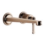 Gessi Venti20 Bateria umywalkowa ścienna z wylewką 21,5 cm element zewnętrzny copper pvd 65089.030