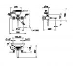 Gessi Venti20 Bateria wannowa ścienna z przełącznikiem wanna/prysznic matte black 65113.299