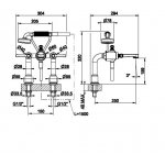 Gessi Venti20 Bateria wannowa 2-otworowa ze wspornikami chrom 65115.031