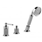 Gessi Venti20 Bateria wannowa 3-otworowa z przełącznikiem, wężem 1,5 m i słuchawką chrom 65043.031