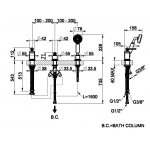 Gessi Venti20 Bateria wannowa 3-otworowa z przełącznikiem, wężem 1,5 m i słuchawką chrom 65043.031