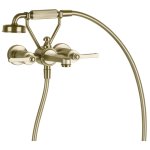 Gessi Venti20 Bateria wannowa ścienna z przełącznikiem wanna/prysznic brass brushed pvd 65113.727