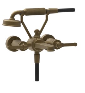 Gessi Venti20 Bateria wannowa ścienna z przełącznikiem wanna/prysznic antique brass 65113.713