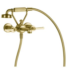 Gessi Venti20 Bateria wannowa ścienna z przełącznikiem wanna/prysznic gold brushed pvd 65113.716