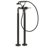 Gessi Venti20 Bateria wannowa wolnostojąca element zewnętrzny black metal brushed pvd 65128.707