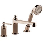 Gessi Venti20 Bateria wannowa 3-otworowa z przełącznikiem, wężem 1,5 m, słuchawką i wylewką copper pvd 65037.030