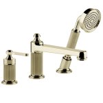 Gessi Venti20 Bateria wannowa 3-otworowa z przełącznikiem, wężem 1,5 m, słuchawką i wylewką brass pvd 65037.710