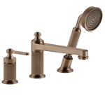 Gessi Venti20 Bateria wannowa 3-otworowa z przełącznikiem, wężem 1,5 m, słuchawką i wylewką copper brushed pvd 65037.708