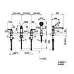 Gessi Venti20 Bateria wannowa 4-otworowa brass brushed pvd 65045.727