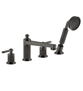 Gessi Venti20 Bateria wannowa 4-otworowa black metal brushed pvd 65045.707