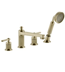 Gessi Venti20 Bateria wannowa 4-otworowa brass brushed pvd 65045.727